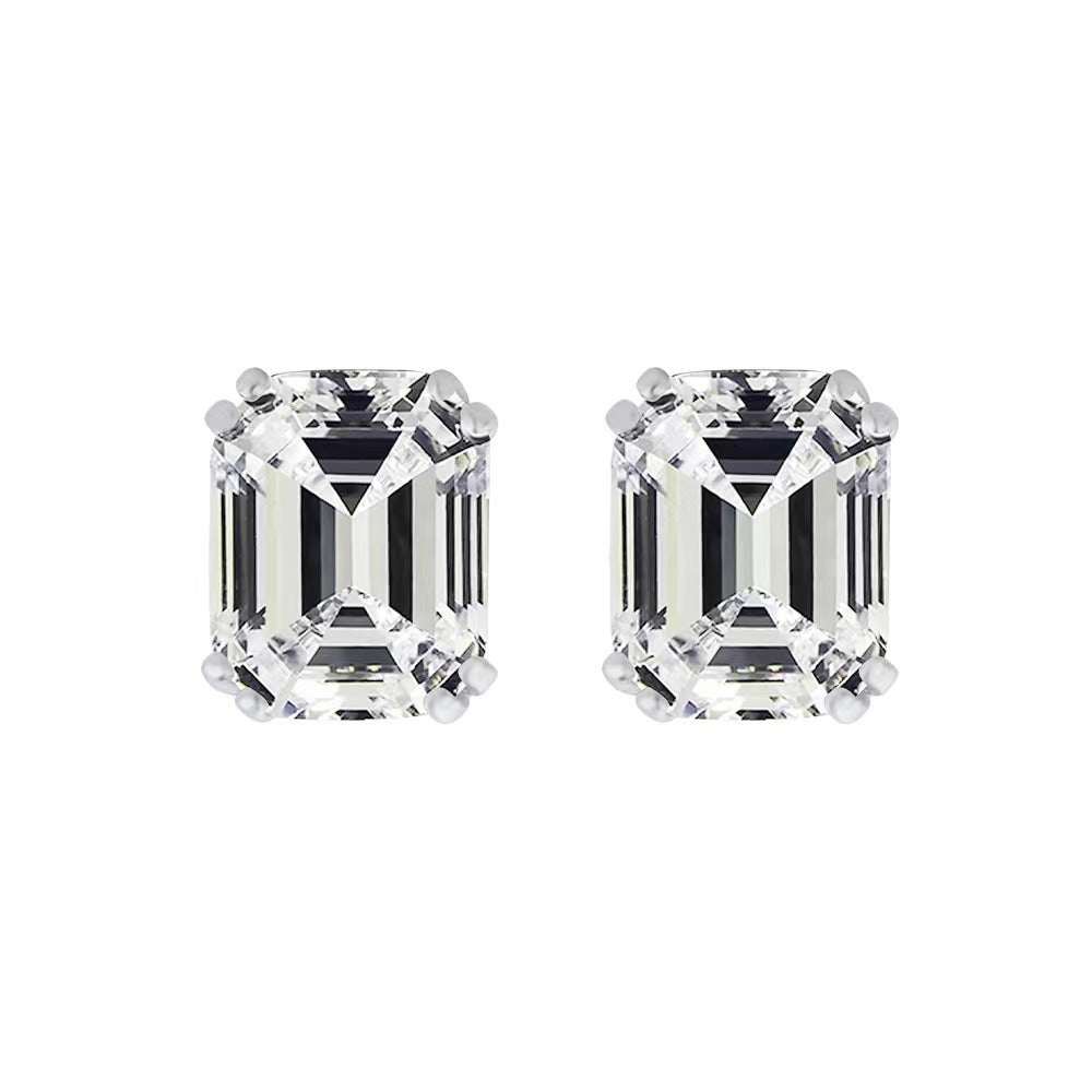 Vienna Studs - Brinco Stud em Prata 925 com Pedra Lapidada Estilo Esmeralda | Serenyah