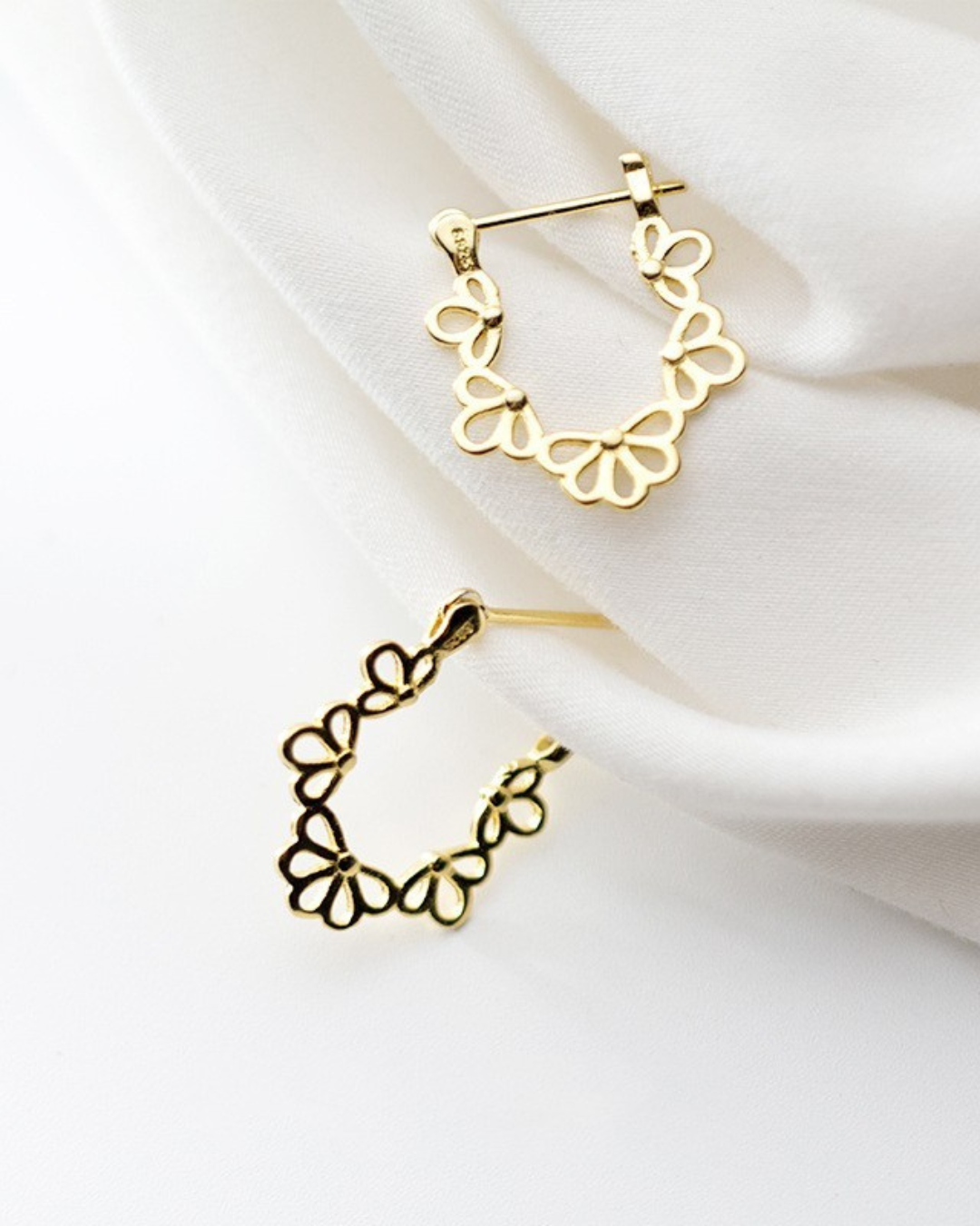 Fiore D'Or Earrings | Brincos Florais Elegantes em Prata 925