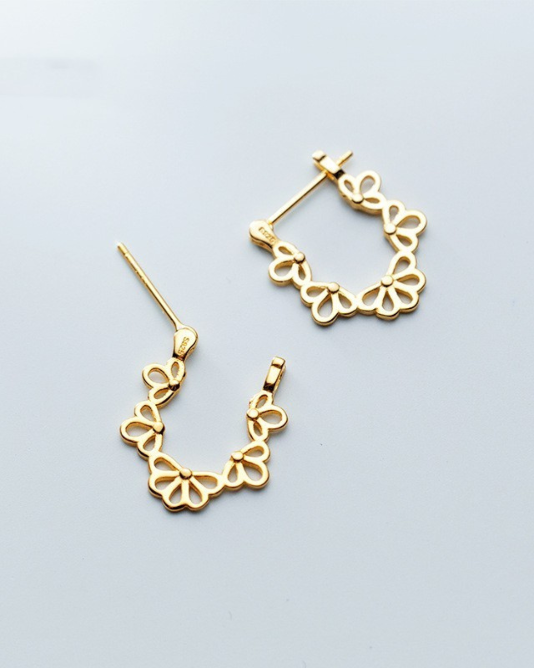 Fiore D'Or Earrings | Brincos Florais Elegantes em Prata 925