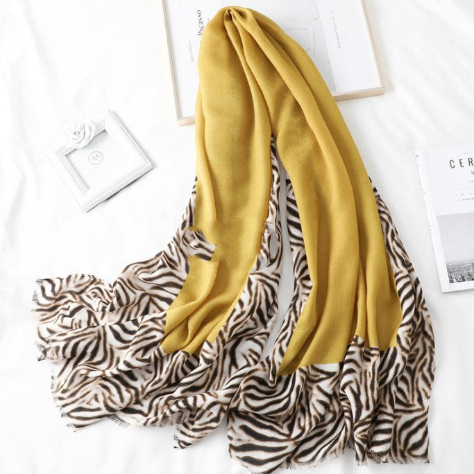 Savannah Veil Scarf 180 × 90 cm Lenço Algodão Animal Print Serenyah