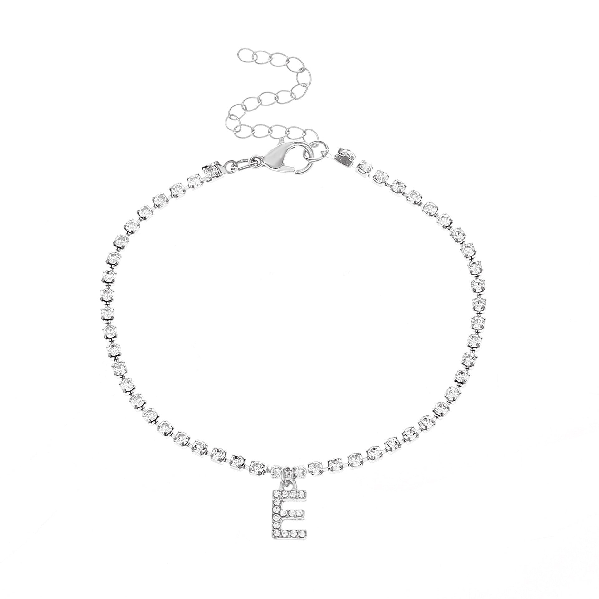 Initial Glow Tornozeleira Letra com Zircônias Serenyah