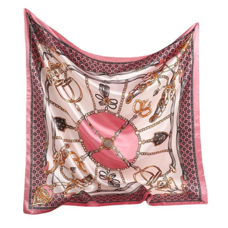 Capri Silk Scarf 90 cm Cetim Lenço Feminino Serenyah