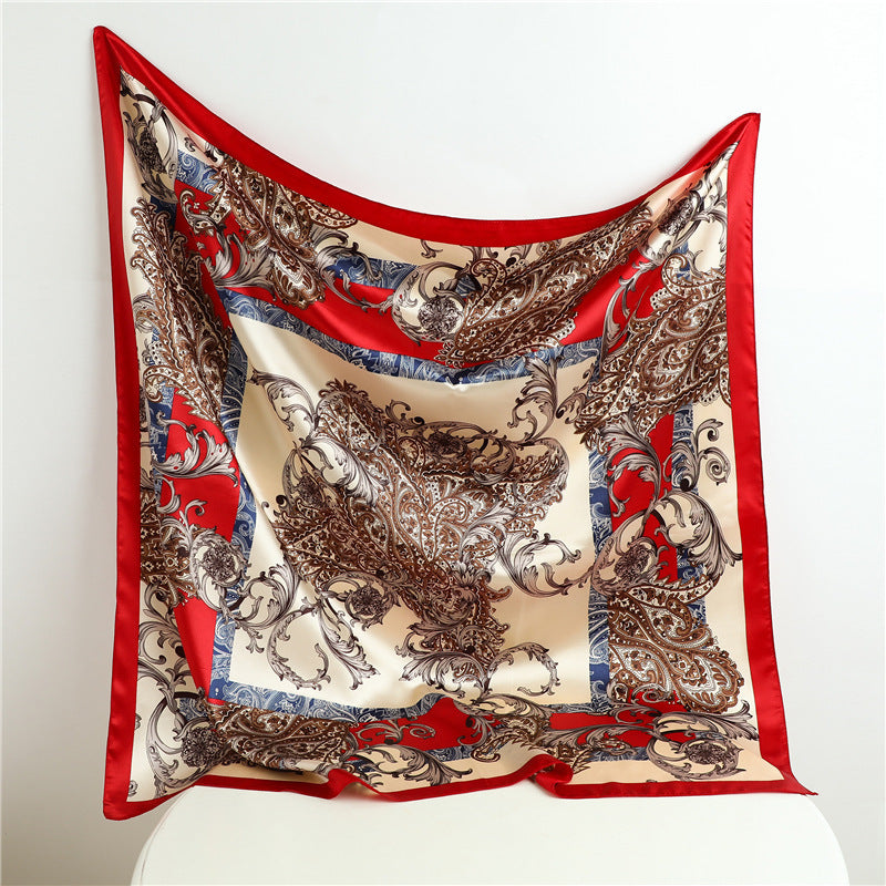 Capri Silk Scarf 90 cm Cetim Lenço Feminino Serenyah