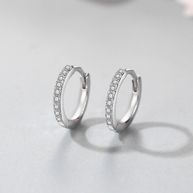 Pendientes de plata de ley 925 geométricos con circonita cúbica – Serenyah