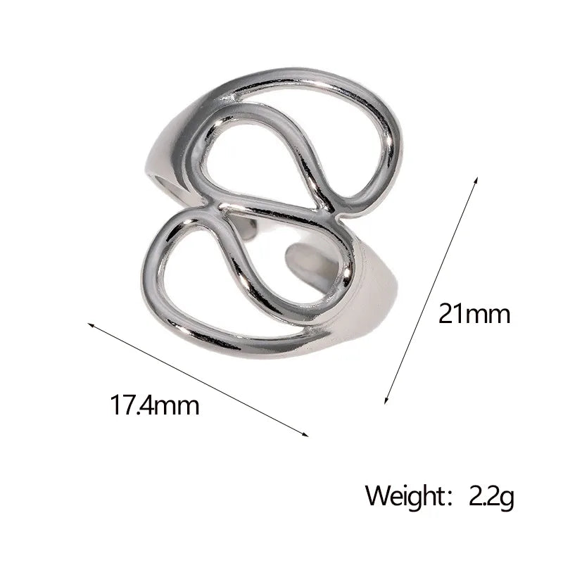 Interlocking Loops Open Ring (18K Gold Plated) | Serenyah