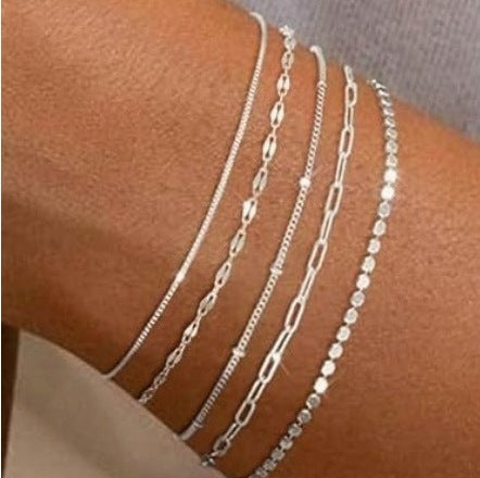 Aurah Bracelet Set – Pulseira Feminina Dourada Minimalista Serenyah