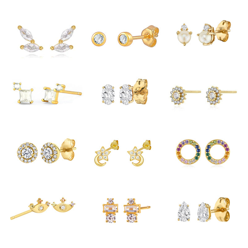 Nova Studs Brincos Mini Zircônia Korean Chic Serenyah