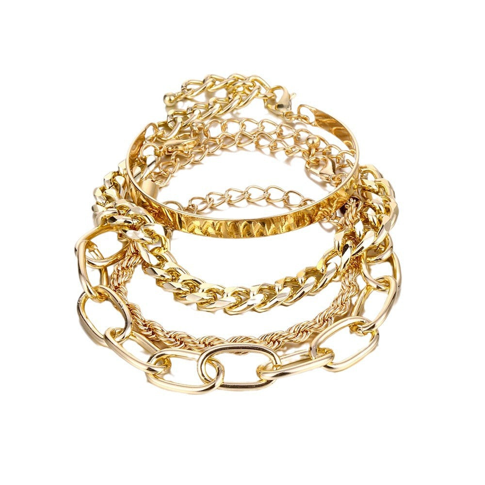Vera Catena - Conjunto com 3 ou 4 Pulseiras em Dourado ou Prata Serenyah