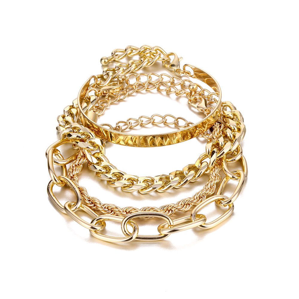 Vera Catena - Conjunto com 3 ou 4 Pulseiras em Dourado ou Prata Serenyah