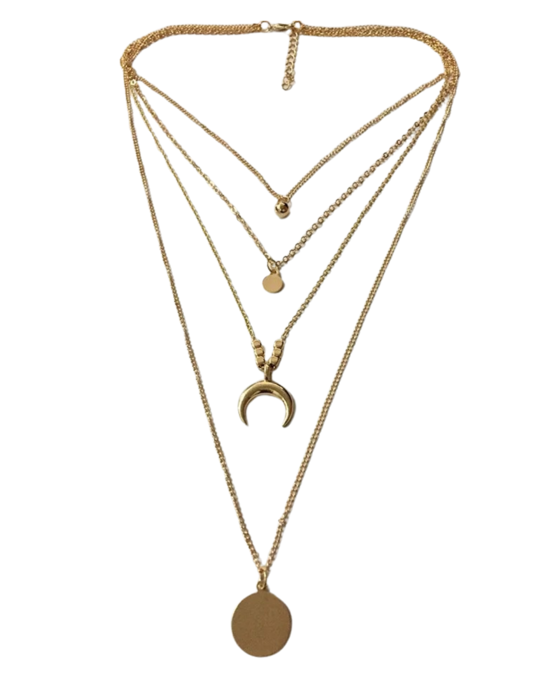 Luna Cascade Lagen-Halskette | Gold- & Silber-Mond-Anhänger – Serenyah