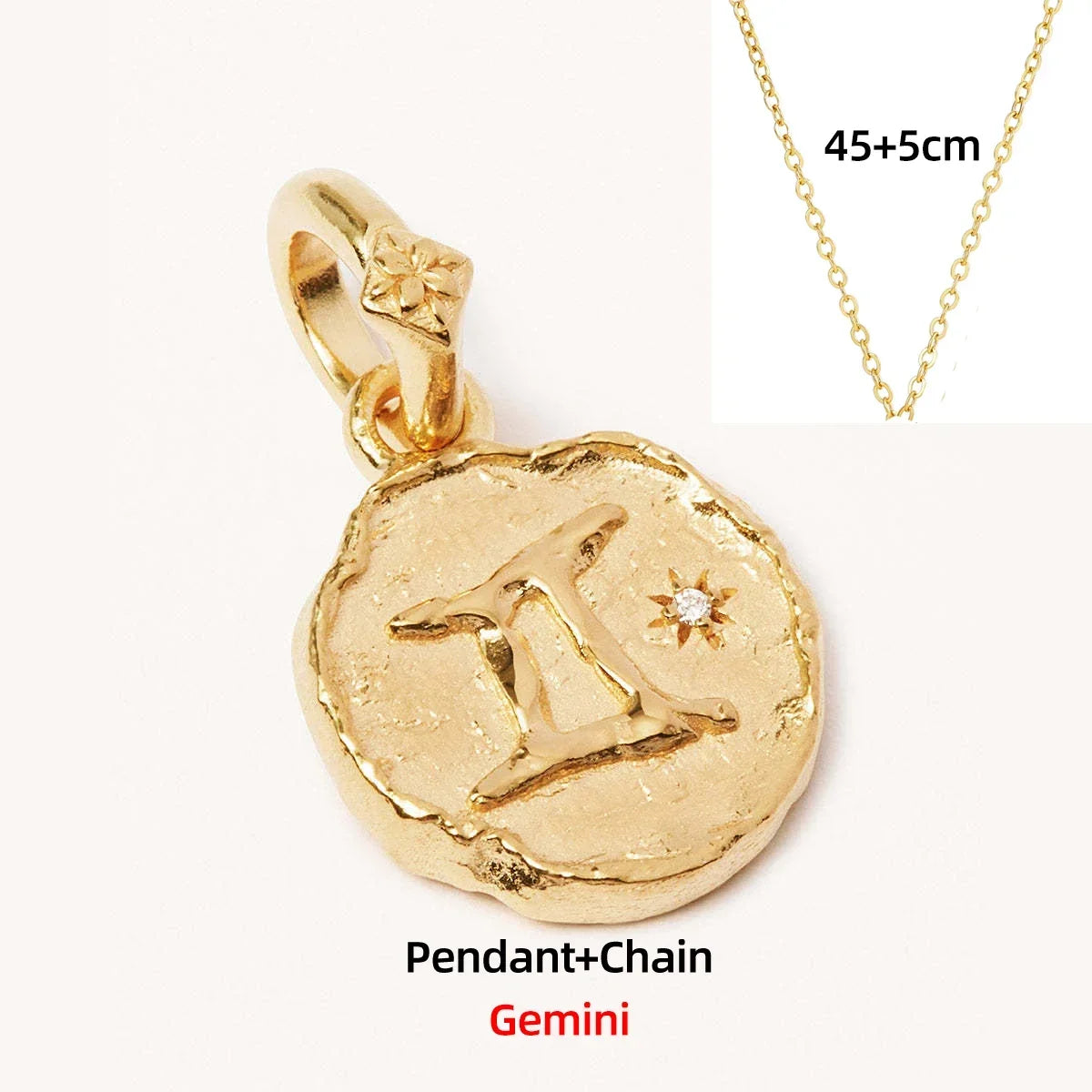 Zodiac Coin Pendant Necklace | All 12 Signs | Gold-Plated Stainless Steel Serenyah