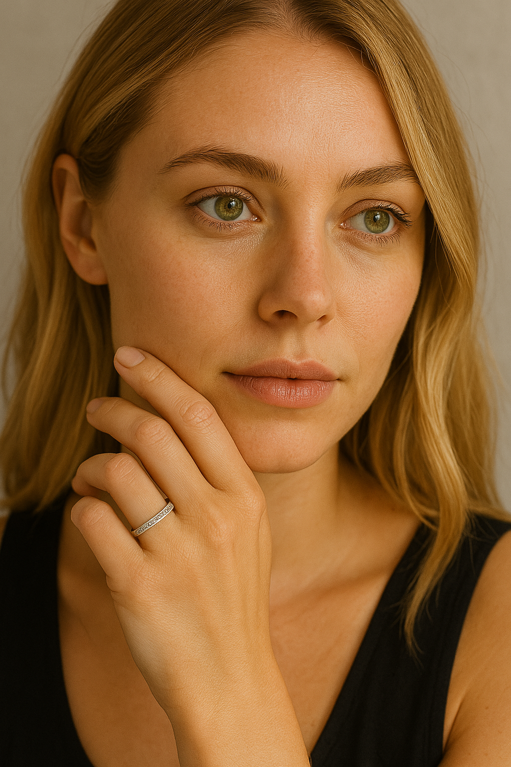 Liora Ring – Anel em Prata 925 com micro zircônias em linha contínua e aro plano