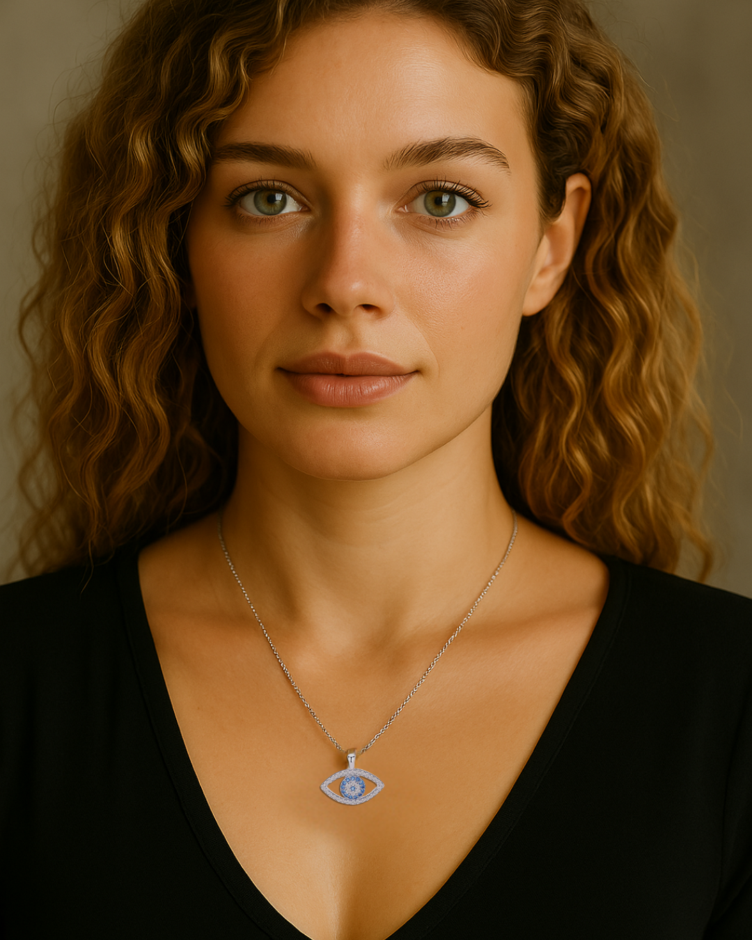 Aegean Evil Eye Colar com Pendente em Prata 925 Serenyah