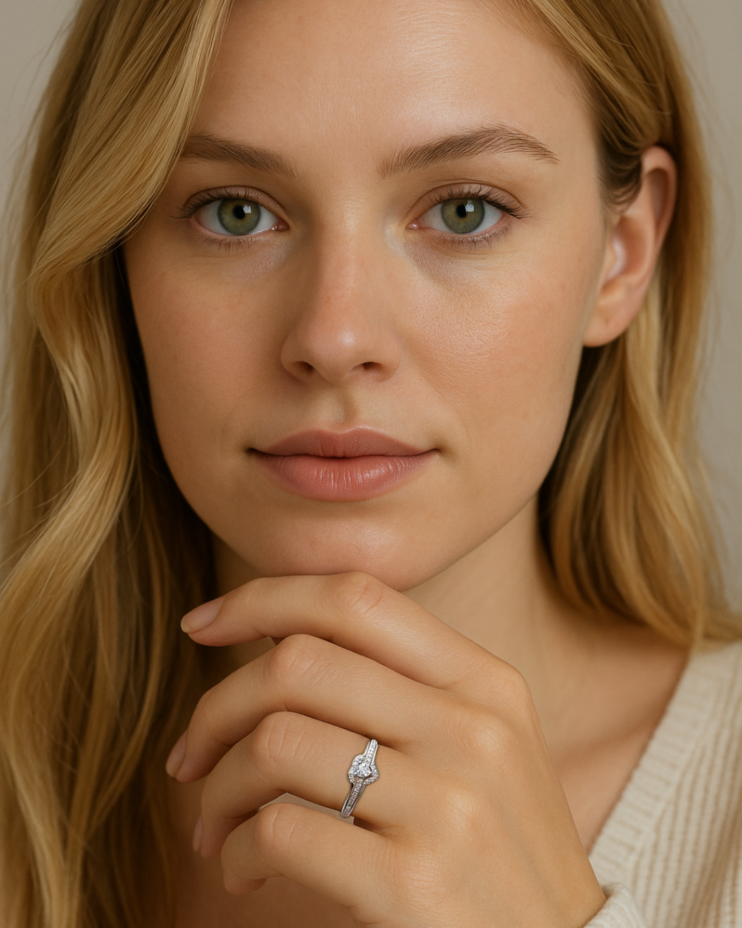 Améline Ring – Anel com zircônia em formato de coração e cravação dupla, dourado ou prateado, romântico e sofisticado