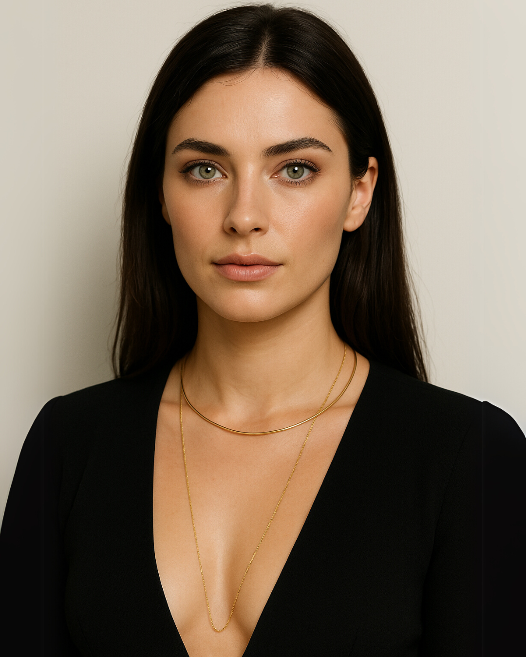 Aureum Curve Collar Dourado Layered Serenyah