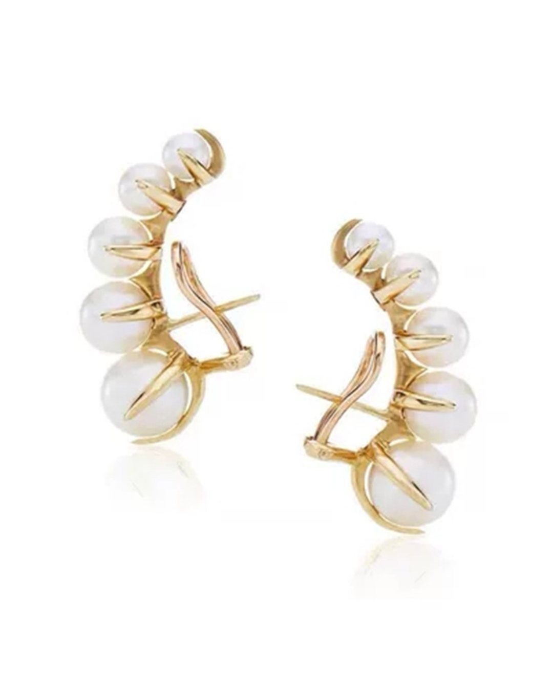 Bellamé Earrings - Brinco ear cuff com pérolas elegantes e banho de ouro para um toque refinado