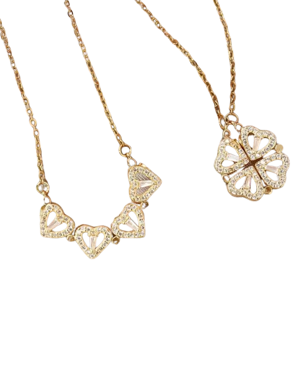 Celeste Clover Colar Trevo de Corações Dourado ou Prateado Serenyah