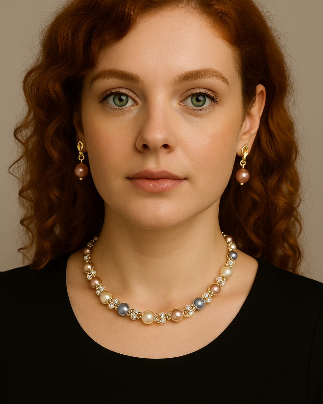Fiore di Perla – Set Collana e Orecchini con Perle Multicolore Serenyah
