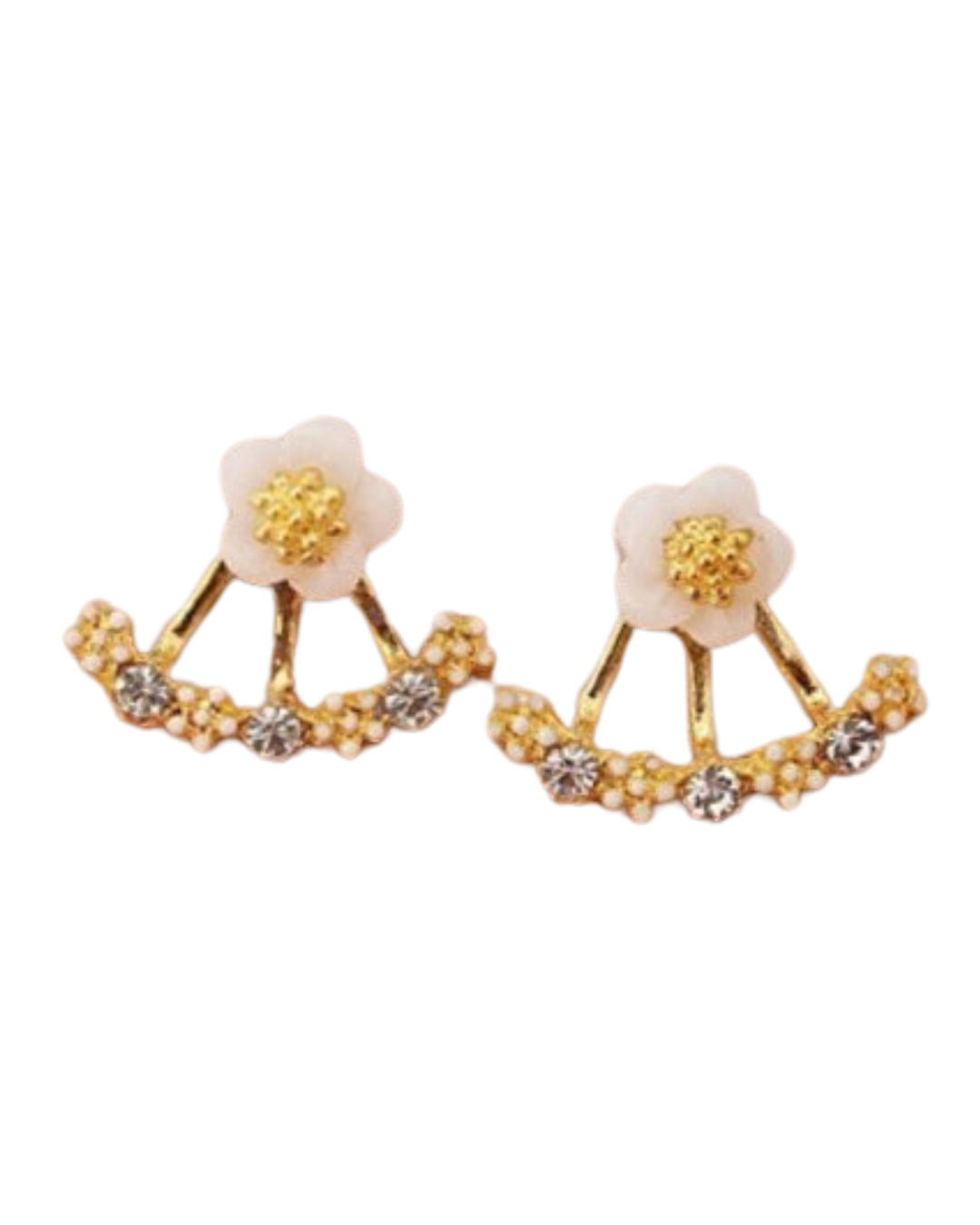 Fiorelle Earrings – Brinco Floral com Pérolas e Design Ajustável