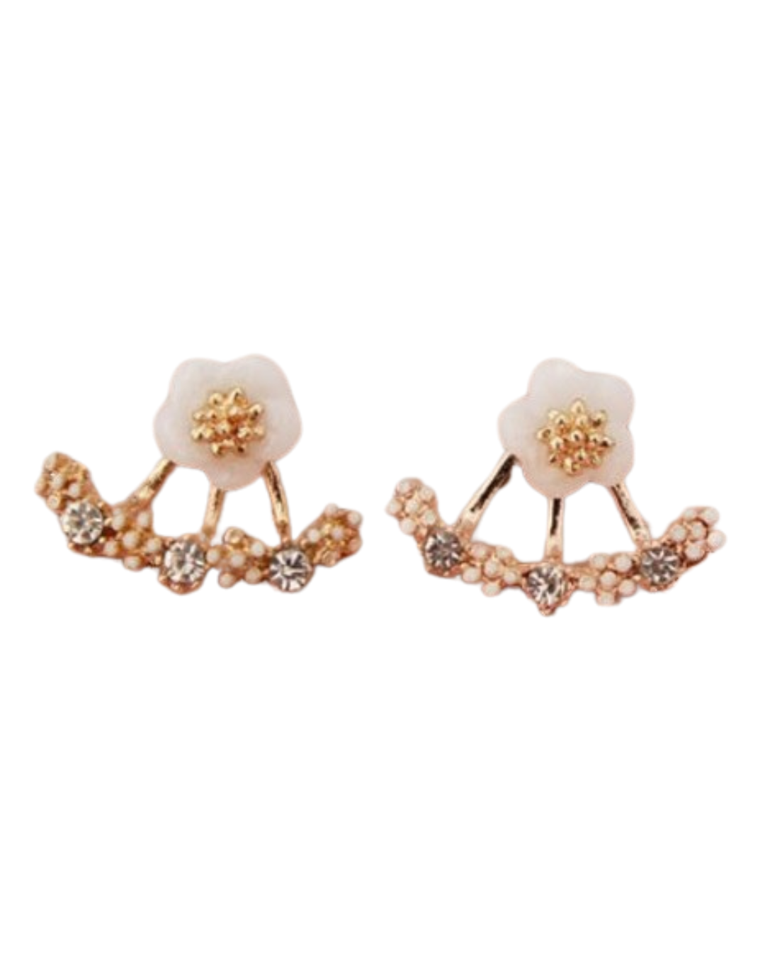 Fiorelle Earrings – Brinco Floral com Pérolas e Design Ajustável