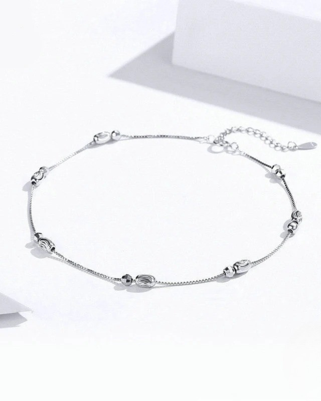 Luna Anklet Tornozeleira Prata 925 Minimalista Semi-jóias Serenyah