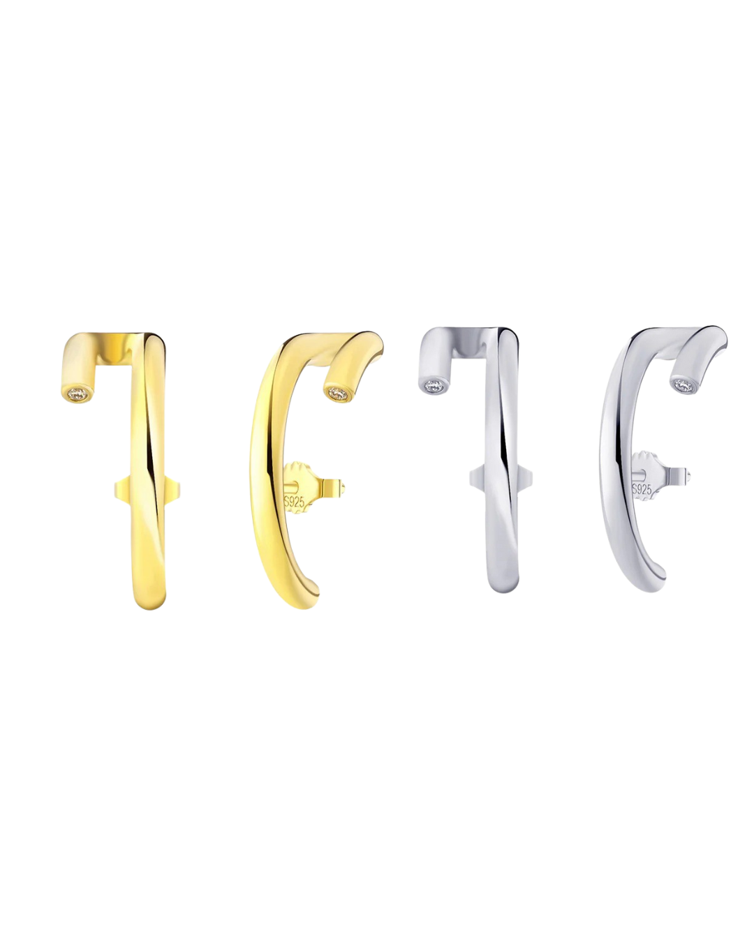 Milan Arc Brincos em Prata 925 Banhados a Ouro 14 K | Serenyah