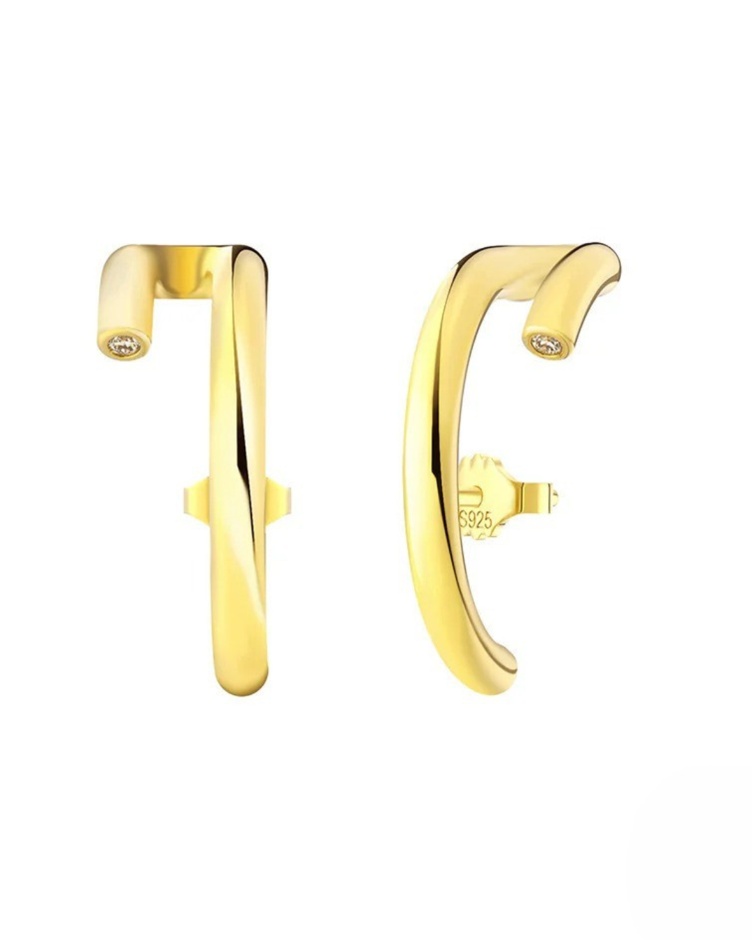 Milan Arc Brincos em Prata 925 Banhados a Ouro 14 K | Serenyah