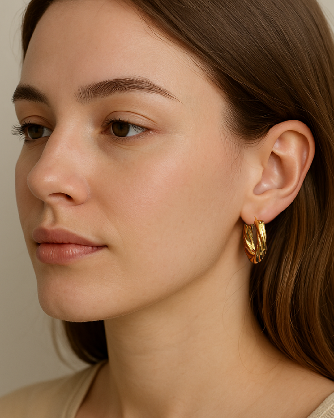 Vienne Hoops Brincos Femininos em Aço Inoxidável | Serenyah