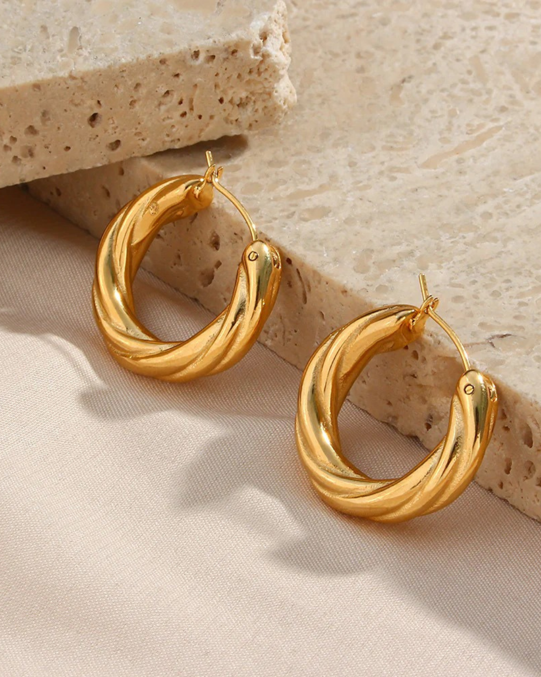 Vienne Hoops Brincos Femininos em Aço Inoxidável | Serenyah