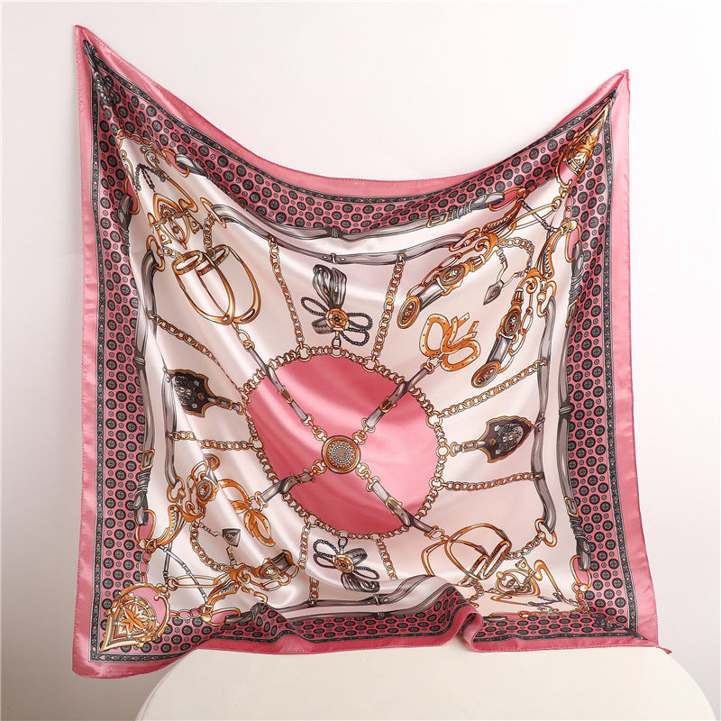 Capri Silk Scarf 90 cm Cetim Lenço Feminino Serenyah