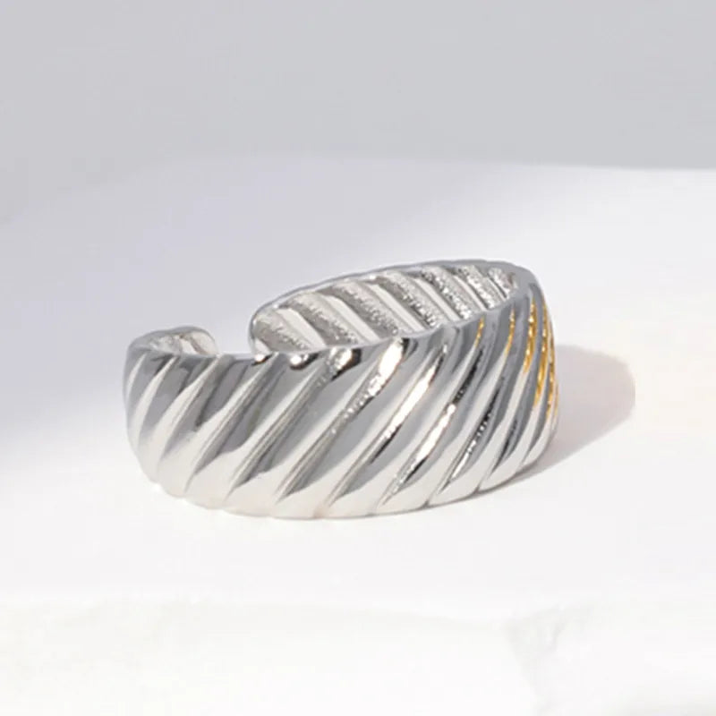 Classic Geometric Ring - Style JR102 - Steel Color
