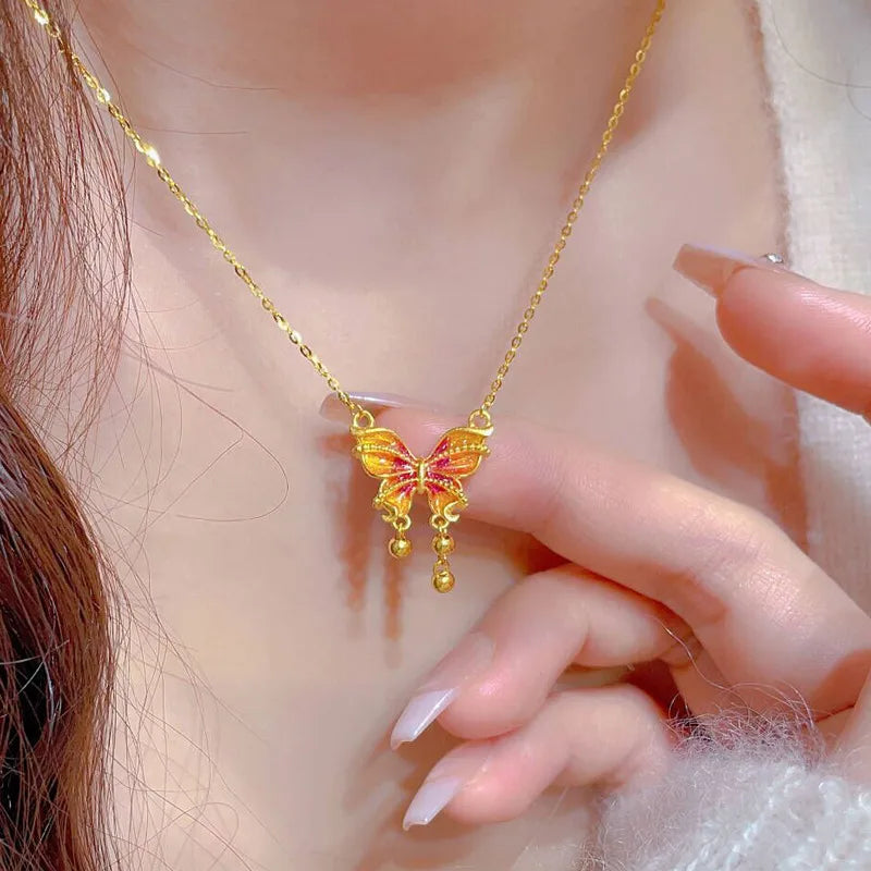 Dreamy Butterfly Necklace - Gold Titanium Steel