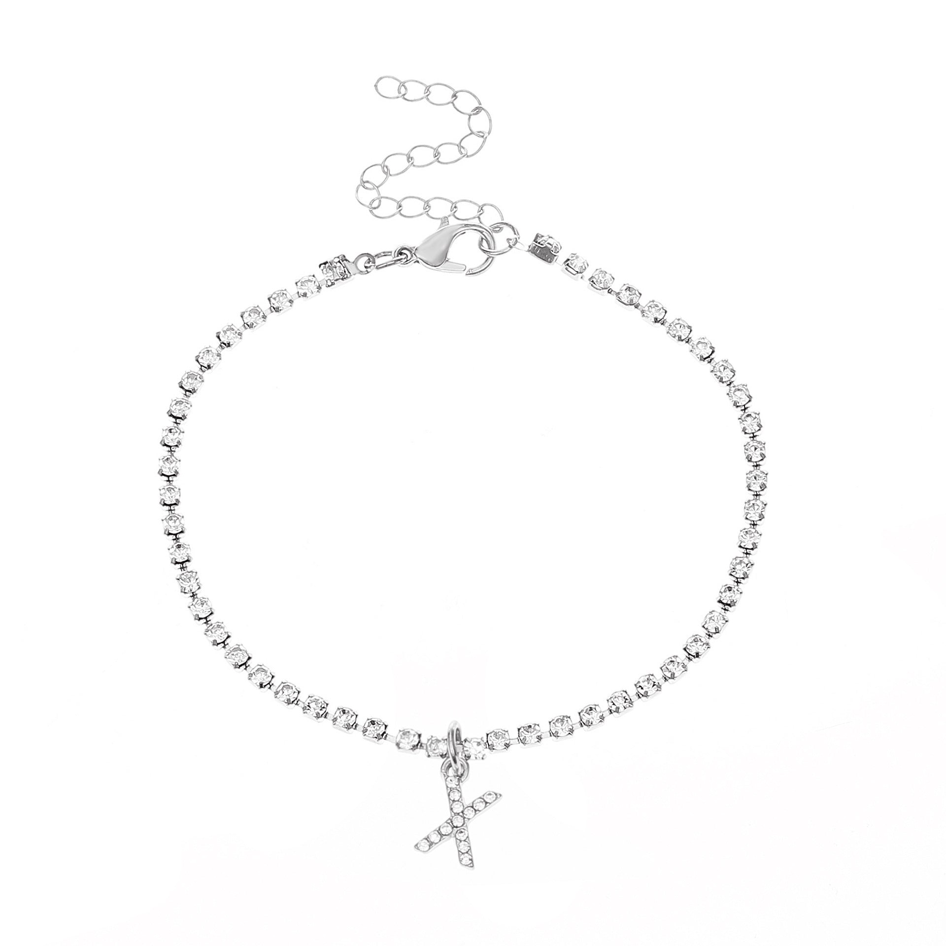 Initial Glow Letter Anklet with Zirconias Serenyah
