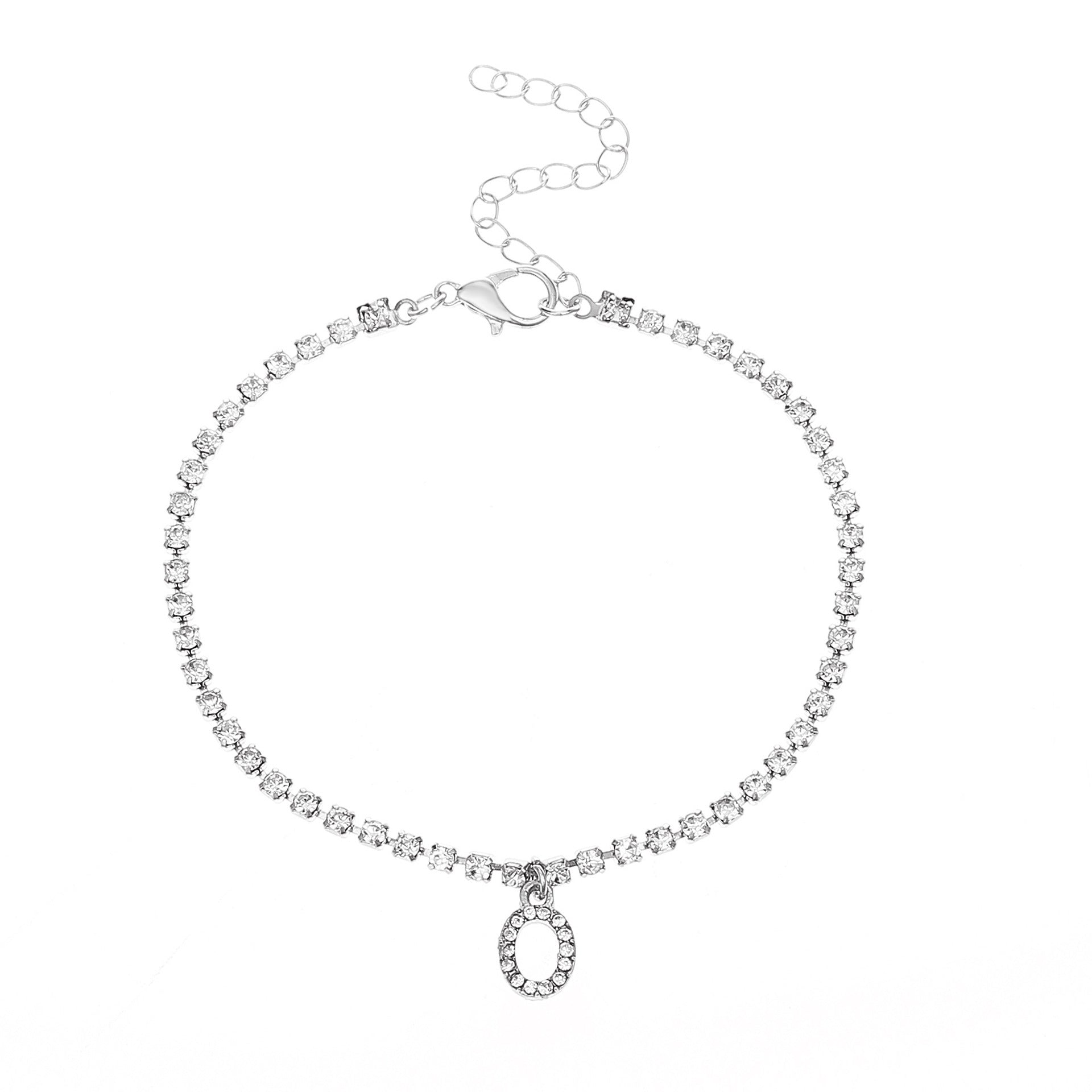 Initial Glow Letter Anklet with Zirconias Serenyah