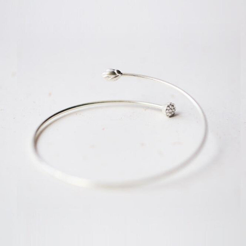 Floréa Bangle Women's Bracelet Floral Silver Minimalist