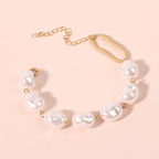 Perla Armonia - Bracelet with Baroque Pearls and Artistic Gold Clasp Serenyah