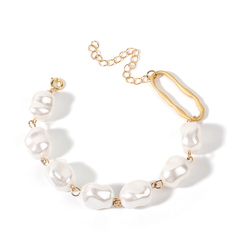 Perla Armonia - Bracelet with Baroque Pearls and Artistic Gold Clasp Serenyah