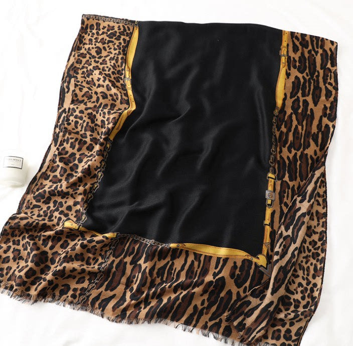Savannah Veil Scarf 180 × 90 cm Lenço Algodão Animal Print Serenyah
