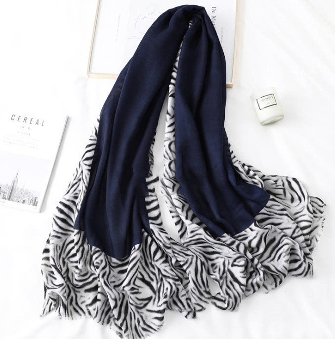 Savannah Veil Scarf 180 × 90 cm Lenço Algodão Animal Print Serenyah
