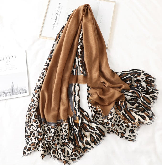 Savannah Veil Scarf 180 × 90 cm Lenço Algodão Animal Print Serenyah