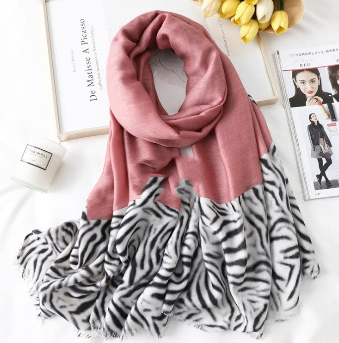Savannah Veil Scarf 180 × 90 cm Lenço Algodão Animal Print Serenyah