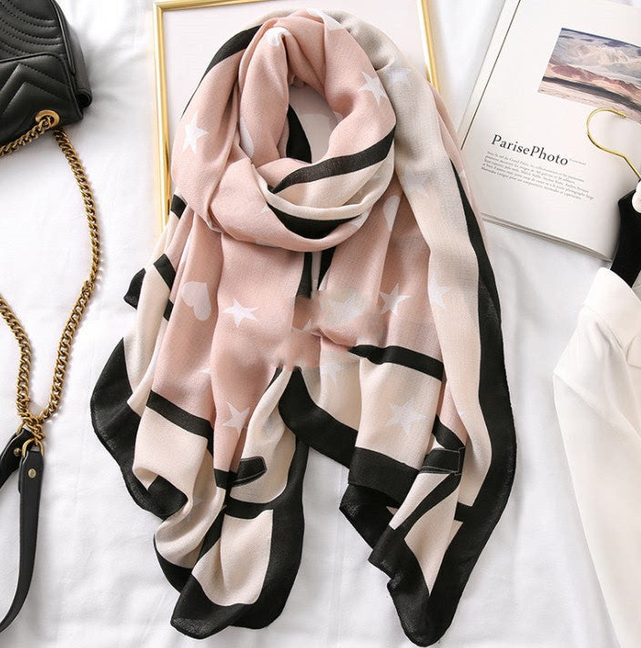 Savannah Veil Scarf 180 × 90 cm Cotton Scarf Animal Print Serenyah