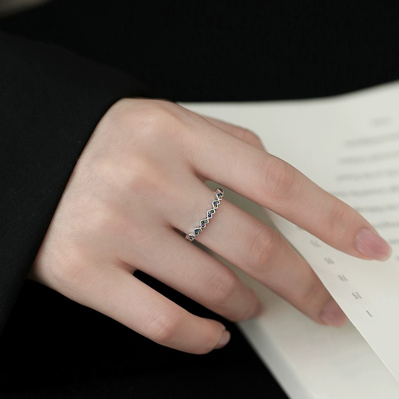 Verona Ring – 925 Silver Ring with Hearts and Stones