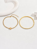 Seychelles Anklet Collection Women's anklet with heart pendants and crystals