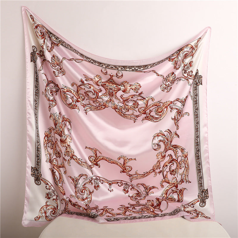 Capri Silk Scarf 90 cm Cetim Lenço Feminino Serenyah