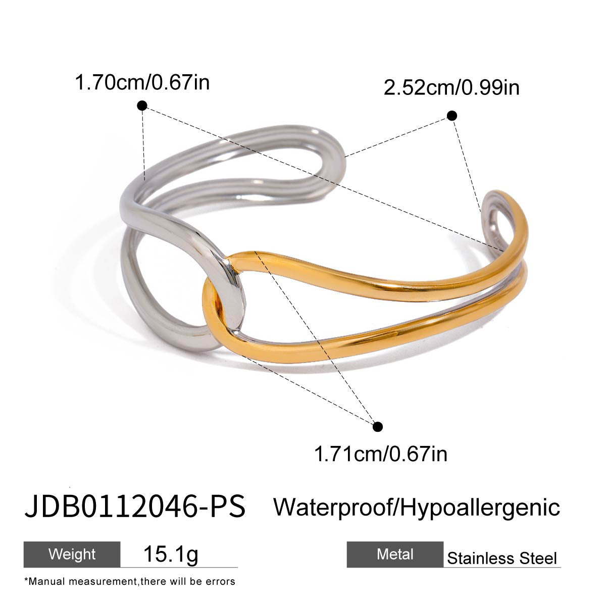 Noria Two Tone Gold Bangle – Serenyah