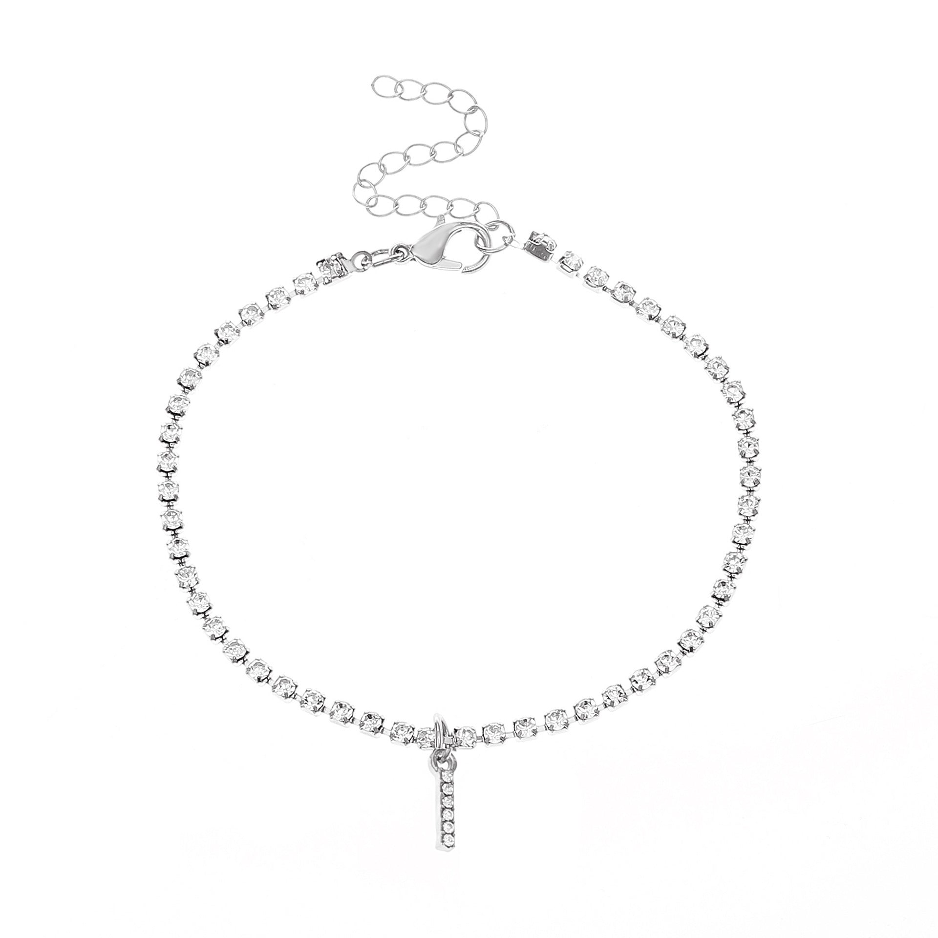 Initial Glow Letter Anklet with Zirconias Serenyah