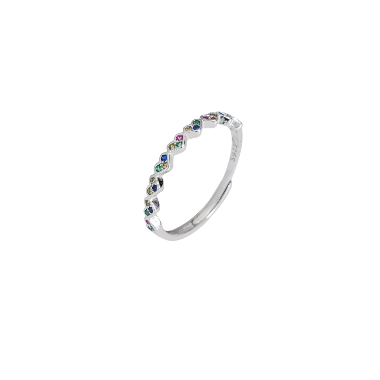 Anillo Verona – Anillo de Plata de Ley 925 con Corazón y Piedras | Joyería Romántica y Elegante