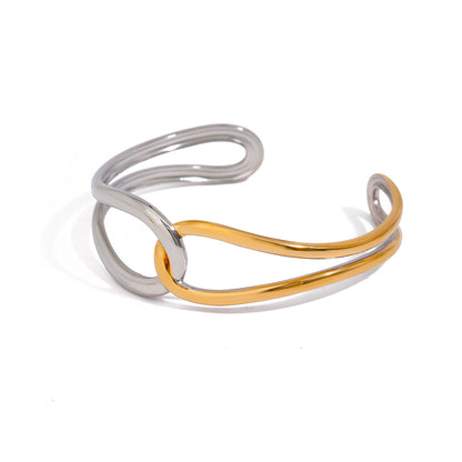 Noria Two Tone Gold Bangle – Serenyah