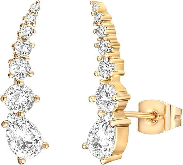 Aurora Luxe 14K Gold Earrings with Serenyah Zirconias